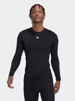 adidas Train Techfit L/s T-Shirt, Black Size XL Men