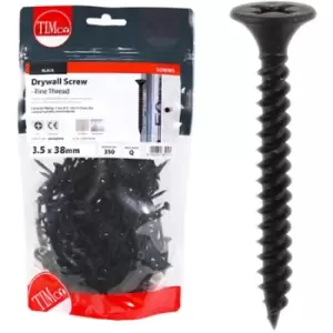 Timco Plasterboard Screws Fine Thread (Black) - 3.5 x 38mm (350 Pack Bag)