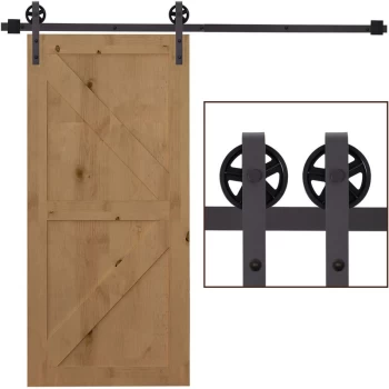 Carbon Steel Sliding Barn Wood Door Hardware Closet Track - Homcom