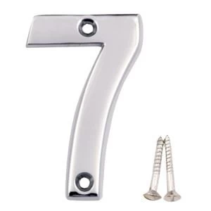 Chrome Effect Brass House Number 7