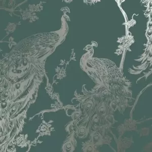 Holden Decor Glistening Peacock Green Wallpaper