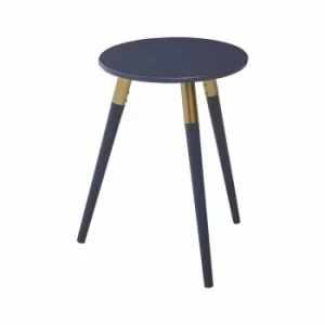 Interiors by PH Mid-Century Side Table with Gold Trim, Grey