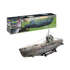 German Submarine Type VII C/41 Platinum Edition Level 5 Revell 1:72 Revell Model Kit