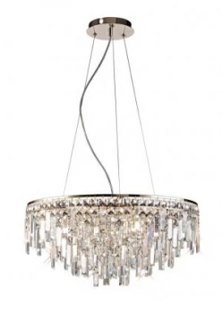 Ceiling Pendant Round 8 Light G9 Rose Gold, Crystal