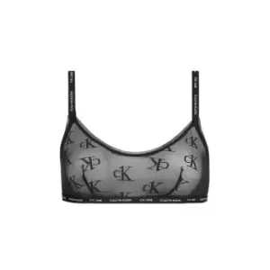 Calvin Klein Mesh Logo Bralette - Black