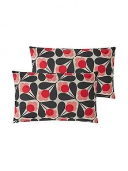 Orla Kiely House Sycamore Seed 100% Cotton Housewife Pillowcase (Pair)