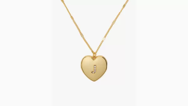 J Heart Letter Locket Necklace