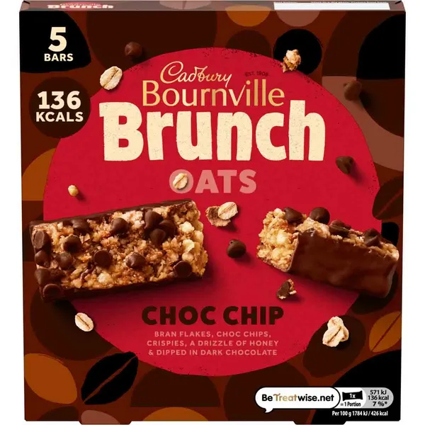 Cadbury Gifts Direct Cadbury Brunch Oats Bournville Bars Pack of 5 (Box of 8) 4273872O