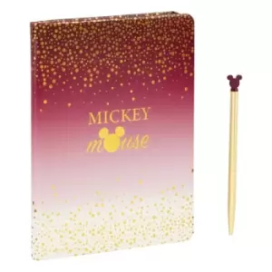 Disney Notebook with Pen Mickey Berry Glitter