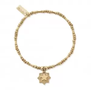 Gold Personalised Pumpkin Raised Star Bracelet PGBPUMP3259