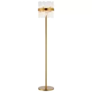 Luminosa Kalih 8 Light G9, Floor Lamp, Brass, Clear