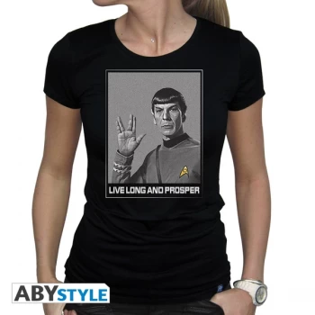 Star Trek - Spock Womens Small T-Shirt - Black