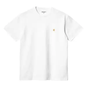 carhartt WIP Chase T-Shirt, White / Gold