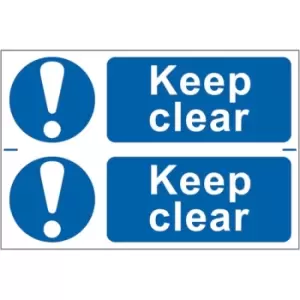 Keep Clear Self Adhesive Sign Twin Pack - 300 x 100mm