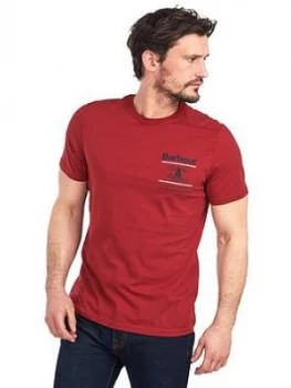 Barbour Reed T-Shirt - Red, Size L, Men