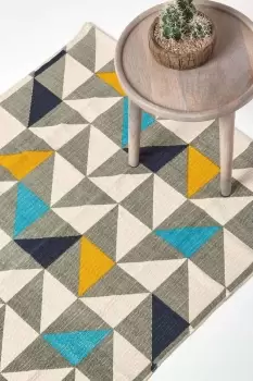 Copenhagen Cotton Geometric Scandi Printed Rug