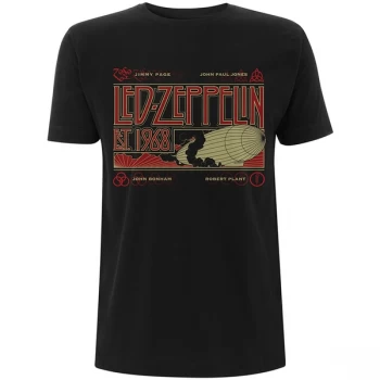 Led Zeppelin - Zeppelin & Smoke Unisex X-Large T-Shirt - Black