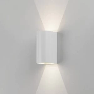 LED 1 Light Outdoor Large Up Down Wall Light Textured White IP65