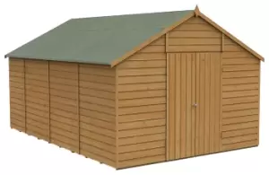 Forest Garden 10 x 15ft Apex Shiplap Dip Treated Double Door Windowless Shed with Base