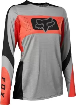 FOX Flexair Mirer Ladies Motocross Jersey, grey, Size L for Women, grey, Size L for Women