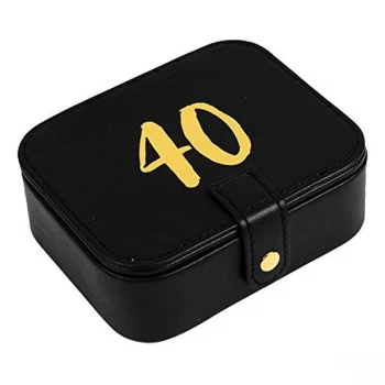 Signography Black Leatherette & Gold Foil Jewellery Box - 40