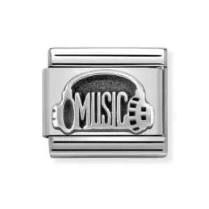 Nomination Classic Silver Music Headphones Charm