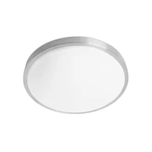 Tempo 410Mm LED Aluminium Bathroom Flush Ceiling Light, IP44 22.8W 3000K 1821lm