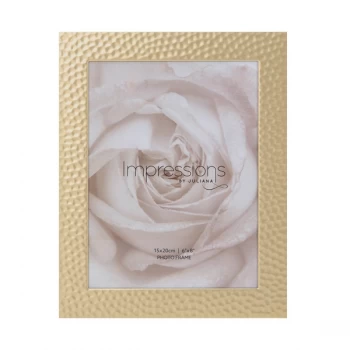 6" x 8" - IMPRESSIONS Hammered Matt Gold Photo Frame