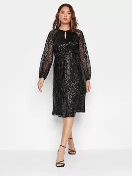 Long Tall Sally Long Tall Sally Sequin Keyhole Dress, Black, Size 16, Women