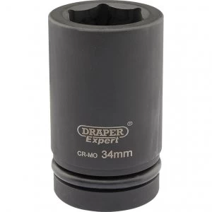 Draper Expert 1" Drive Deep Hexagon Impact Socket Metric 1" 34mm