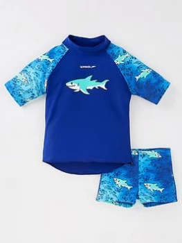 Speedo Infant Boys Sun Protection Top & Shorts Set - Blue Size 3 Years