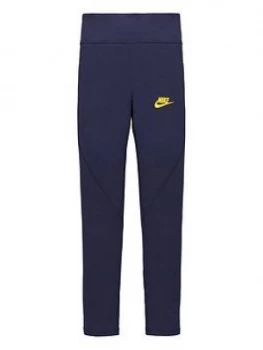 Nike Girls NSW Favorites Gx Hw Legging - Black Gold, Navy, Size L, Women