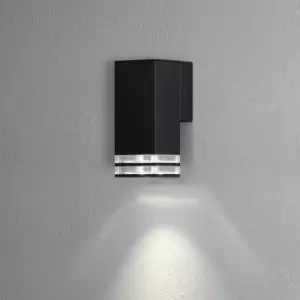 Pollux Outdoor Modern 2 Line Down Wall Light Black GU10, IP44