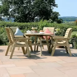 Charlotte Round Table & 4 Chair Set - 2.50m x 2.5m x 0.99m