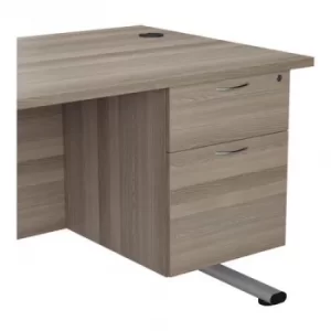 Jemini Grey Oak 2 Drawer Fixed Pedestal TESHP2GO