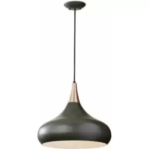 Loops - 1 Bulb Ceiling Pendant Light Fitting Dark Bronze LED E27 100W Bulb