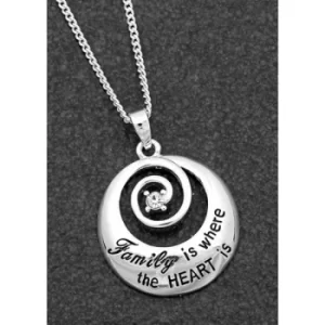 Sentiment Swirl Silver Plated Necklace Family