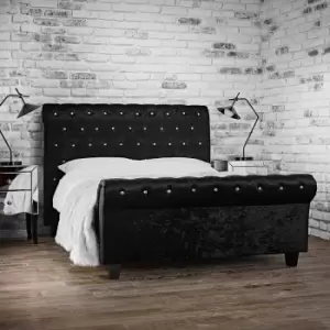 LPD Isabella Double Bed Black Crushed Velvet