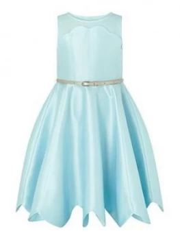 Monsoon Girls Shelley Scalloped Hem Dress - Pale Blue