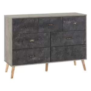 Seconique Nordic Merchant Chest - Grey/Charcoal Concrete Effect