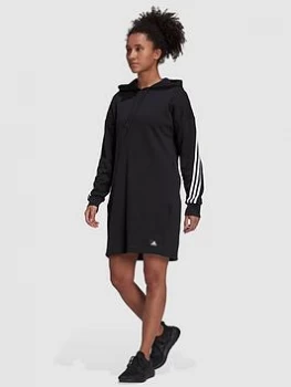 adidas Future Icons 3 Stripes Long Hoodie - Black, Size S, Women