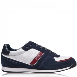 Hugo Boss Glaze Nylon Suede Trainers Navy/White 466 Men