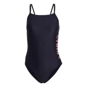 adidas Thin Straps Branded Swimsuit Womens - Legend Ink / Bliss Pink