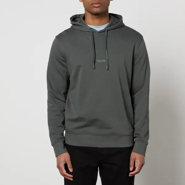 Armani Exchange Mens French Terry Hoodie - Grey - L Grey Hoodies and Sweatshirts male 8NZM94-ZJKRZ-7802 L