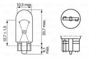 Bosch 1987302286 Side Signal Lamp Car Bulb W5W 12 V 5 W