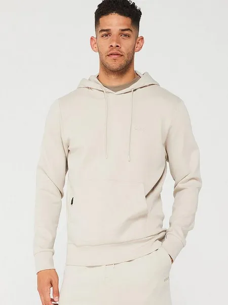 BOSS Green Soody Cotton-Blend Jersey Hoodie - S Beige Hoodies and Sweatshirts male 50506130-271 S