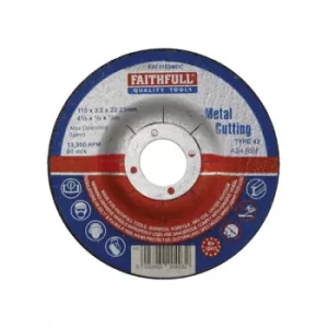 Faithfull FAI1153MDC Depressed Centre Metal Cutting Disc 115 x 3.2...