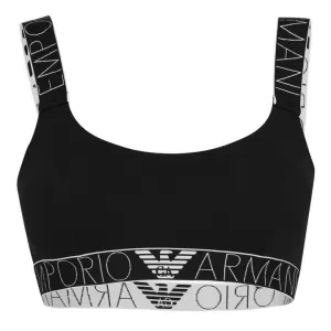 Emporio Armani Logo Band Bra Black Size L Women