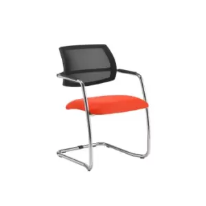 Dams MTO Tuba Chrome Cantilever Frame Conference Chair with Half Mesh Back - Lom