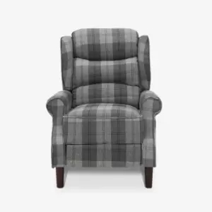 Nairn Grey Tartan Recliner - V2